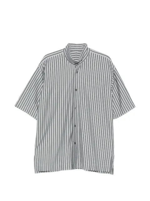 Homme Plissé Issey Miyake striped band-collar shirt Blue HP66JJ316