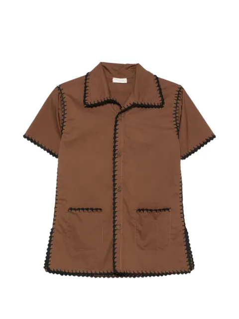 TERRY PUESTO crochet-trim shirt Brown SS26CASSCHOC