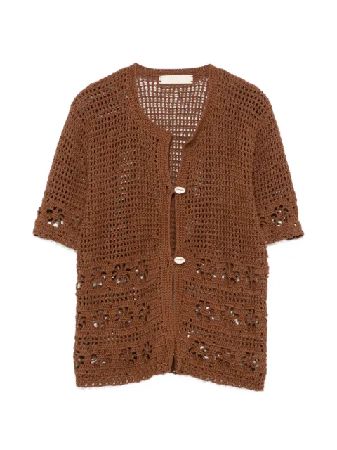 TERRY PUESTO crochet-knit button-up cardigan Brown SS26PST
