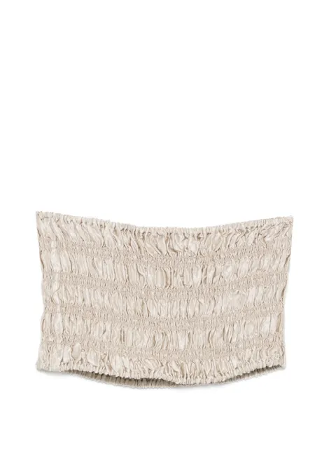 Enza Costa textured satin smock top Neutrals CS3981