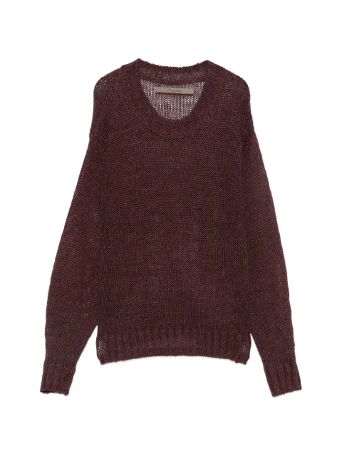 Enza Costa open-knit sweater Red LINO8212