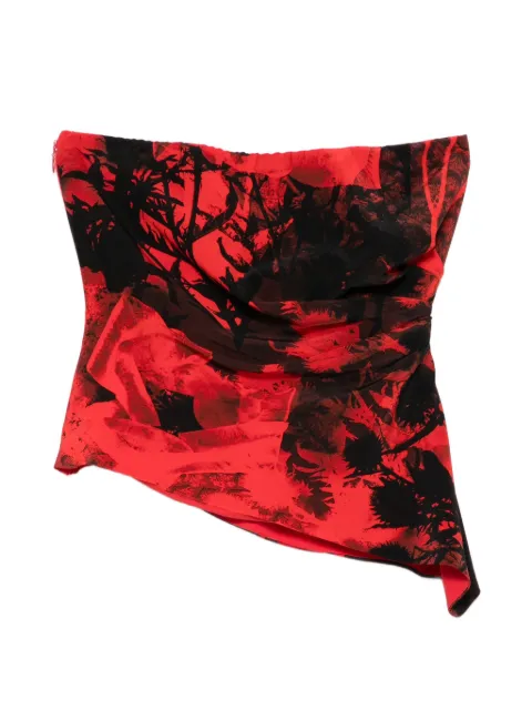Alexander McQueen strapless floral top Red 868975QDAP1