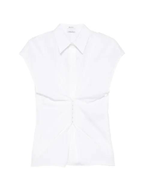 Alexander McQueen gathered short-sleeved shirt White 863777QAABT