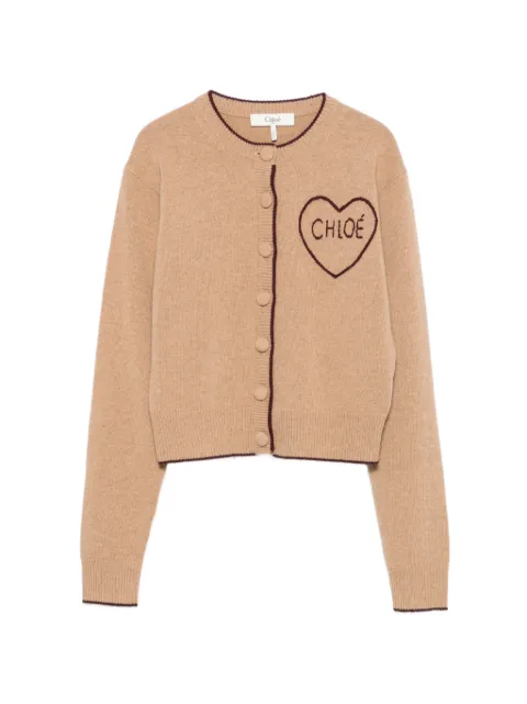 Chloé logo heart cardigan Brown CH26AMC15710