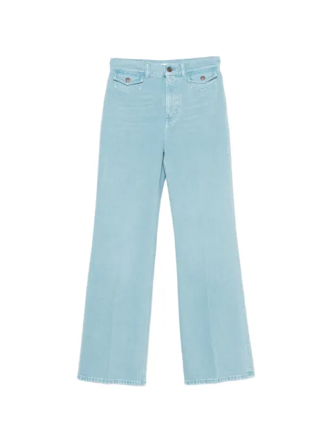 Chloé logo-patch wide-leg jeans Blue CH26ADP51255