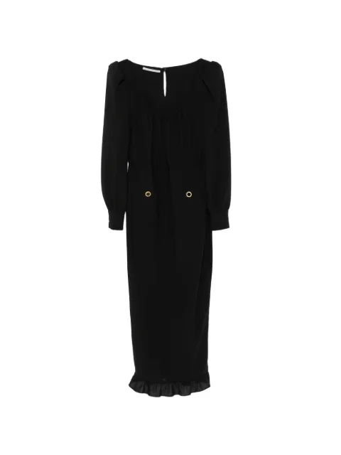 Alessandra Rich wool crêpe midi dress with scoop neckline Black FABX4491F4843
