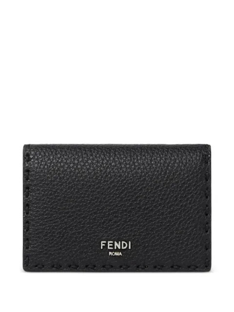 FENDI stitched selleria leather card holder Black 7M0222AW2F