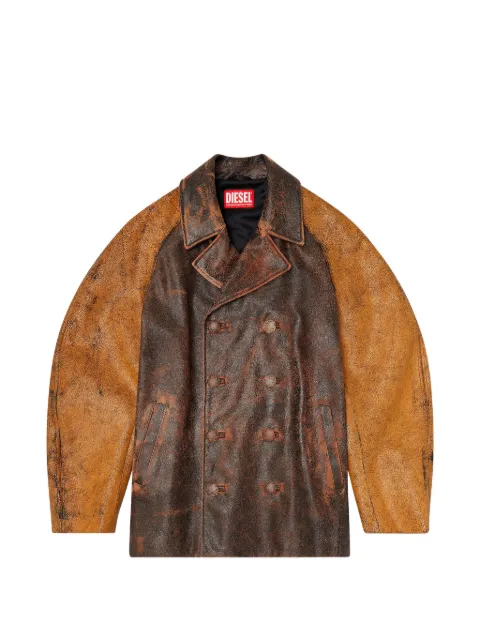 Diesel L-Nahun leather jacket Brown A223530EGEQ