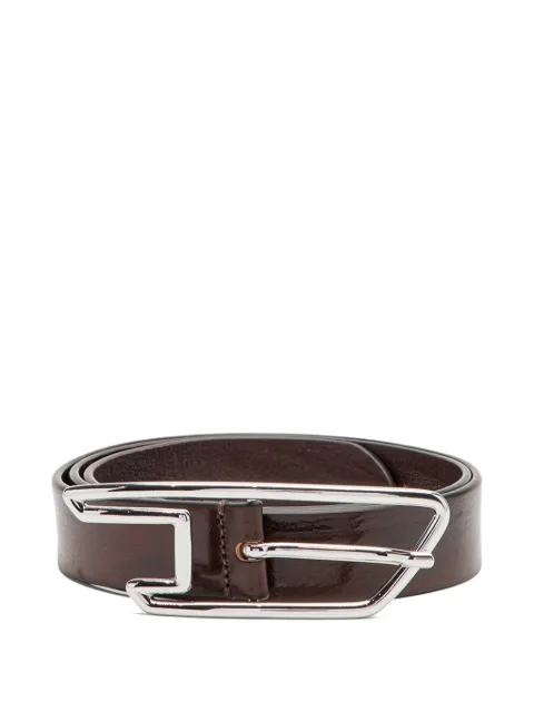 Diesel 3cm waxed-leather belt with D Buckle Brown X10868PR488