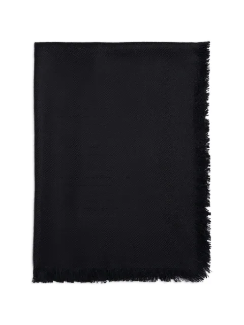 BOMPARD fringed twill square scarf Black A874