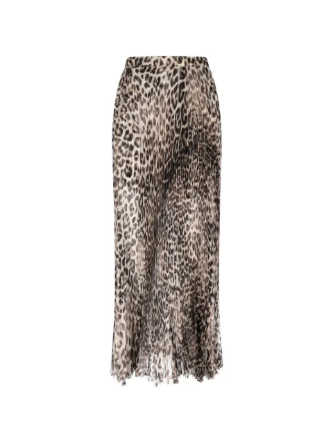 Ermanno Scervino animal-print pleated skirt Neutrals D482O359YEO