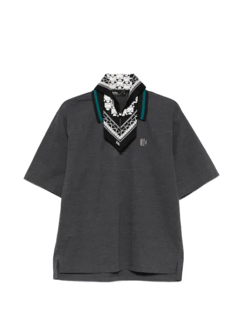 Kolor tie-scarf polo shirt Grey T03202