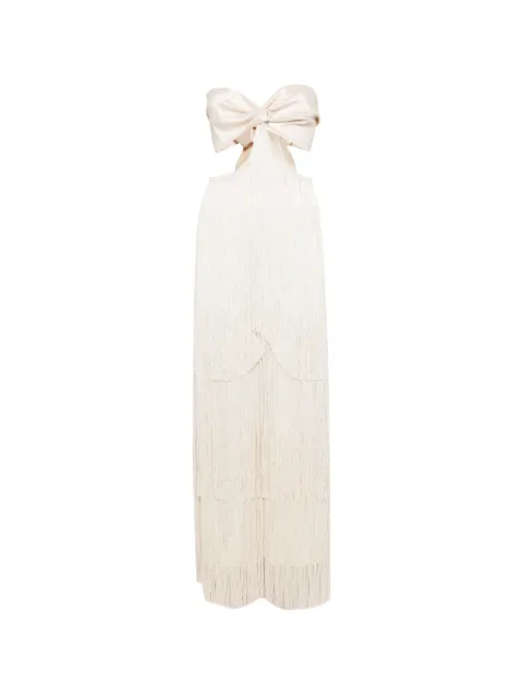 Bless fringed maxi dress Neutrals AMBEL