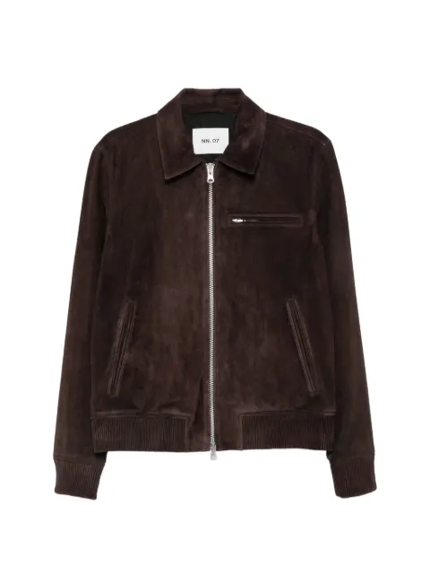 NN07 Owen zip-fastening leather jacket Brown 2620000914