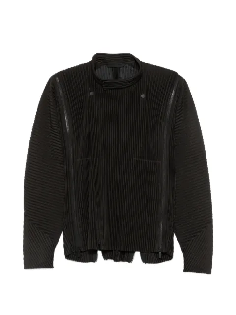 Homme Plissé Issey Miyake pleated-texture zip-fastening jacket Black HP66JC230