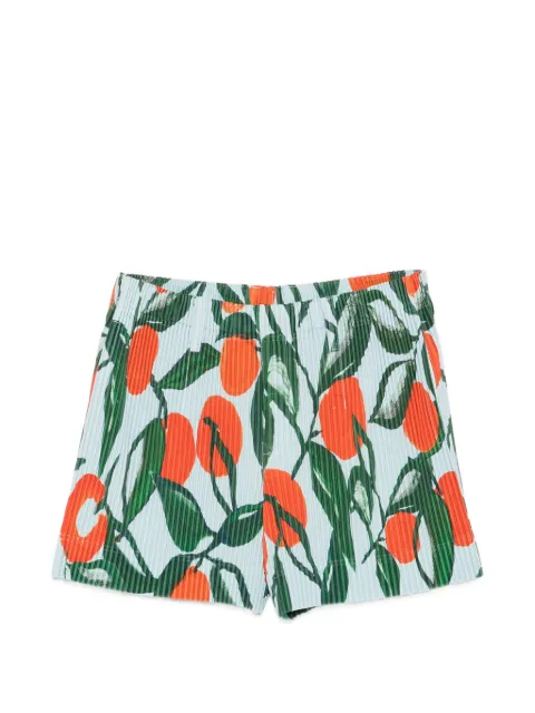 Homme Plissé Issey Miyake fruit-print pleated shorts Blue HP66JF225