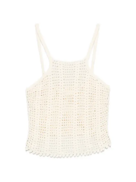 TERRY PUESTO crochet-knit top Neutrals SS26TUFFO