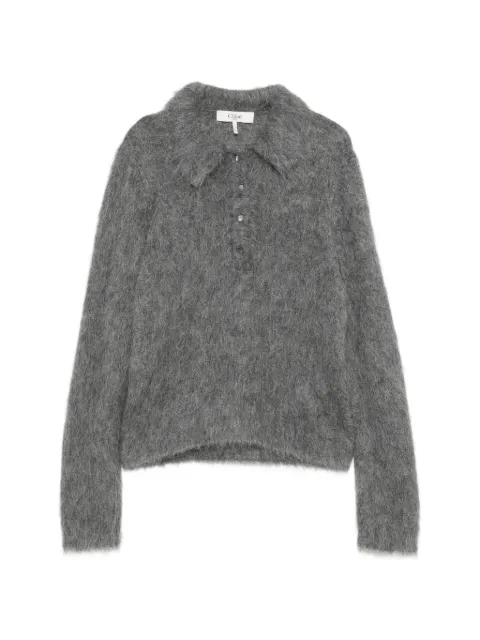 Chloé brushed-knit polo sweater Grey CH26AMP16720