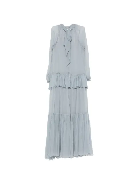 Chloé ruffled silk-mousseline maxi dress Blue CH26ARO96001
