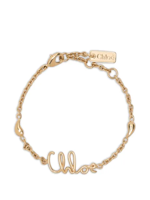 Chloé logo-plaque chain bracelet Gold CHC24AFB22CB7