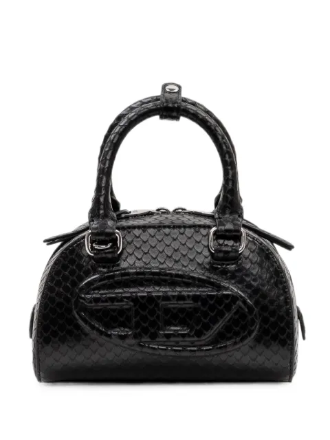 Diesel 1DR Dome-small bowling bag in snake-effect leather Black X10369P8958