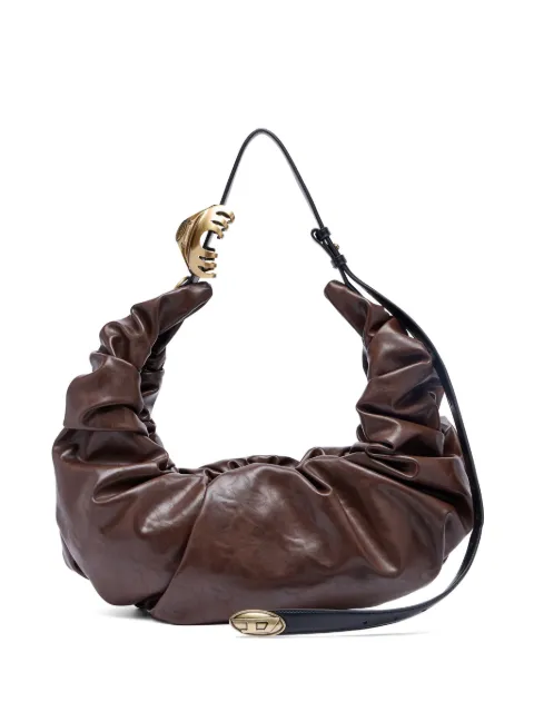 Diesel large Grab-D ruched shoulder bag Brown X10478P8657