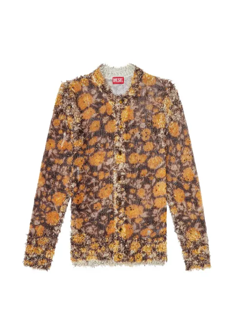 Diesel K-LInnus floral-pattern cardigan Brown A231610PLDG