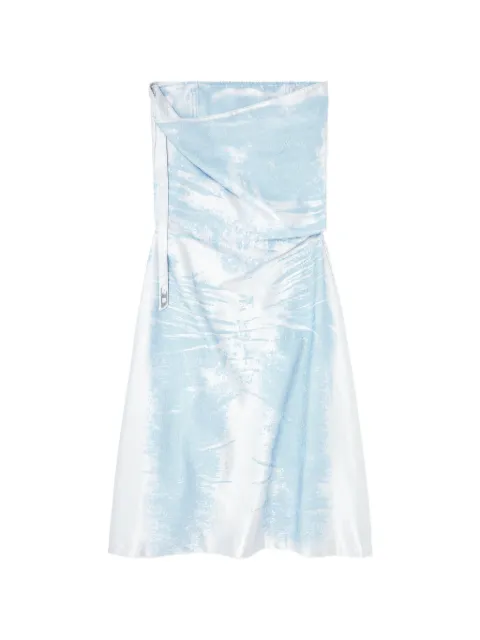 Diesel long dress in coloured satin denim White A228580EFDK
