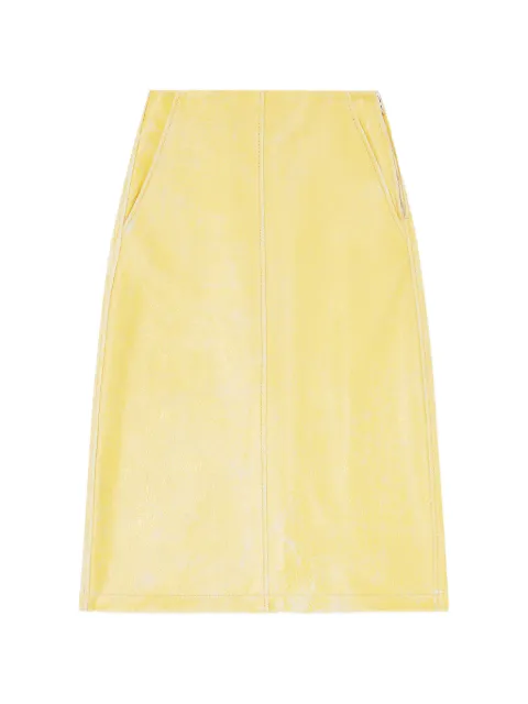 Diesel L-Erina crackled pencil midi skirt Yellow A228820EGEQ
