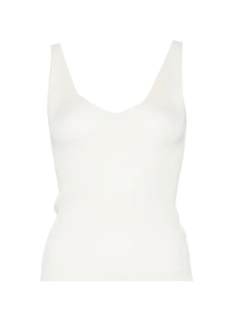 BOMPARD ribbed V-neck tank top Neutrals MO4338