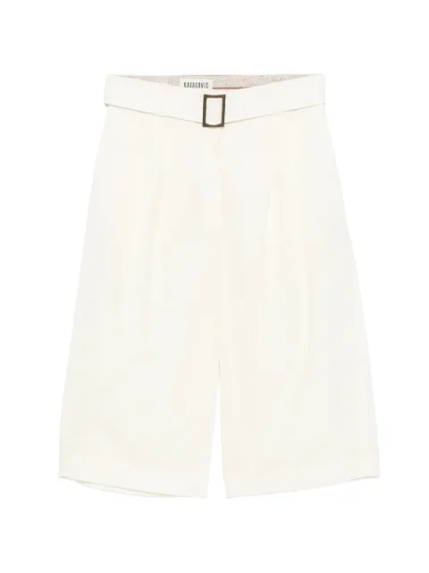BATAKOVIC Belgrade buckle pleated shorts Neutrals BBSS26LPLIGHTBERMUDAWHT