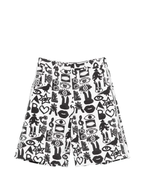 Black Comme Des Garçons patterned shorts White 1QP017