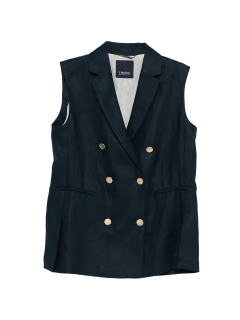 'S Max Mara double-breasted sleeveless jacket Blue 2619151013600