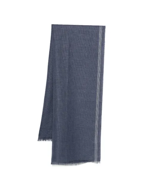 Brunello Cucinelli fringed scarf Blue MSC695AGCA712