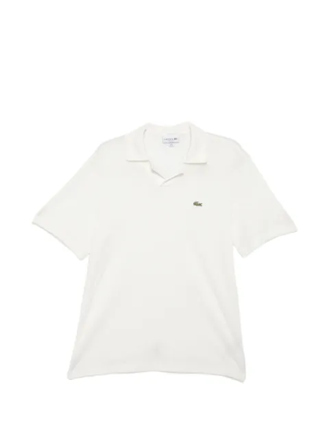 Lacoste logo-patch open-collar polo shirt Neutrals PH24490070V