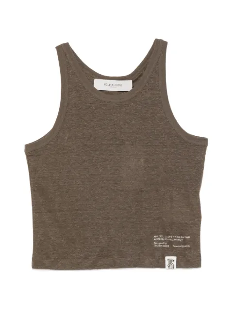 Golden Goose Mara text-print tank top Brown GWP01930P002375