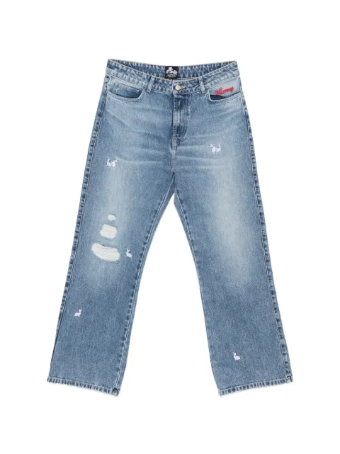CARNE BOLLENTE distressed embroidered jeans Blue SS26DPF01