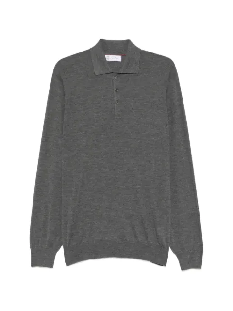 Brunello Cucinelli button long-sleeve polo shirt Grey M2300295CO218