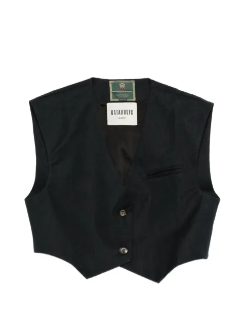 BATAKOVIC Belgrade button linen gilet Black BBSS26FTDLINENBLACKGILLETBLK