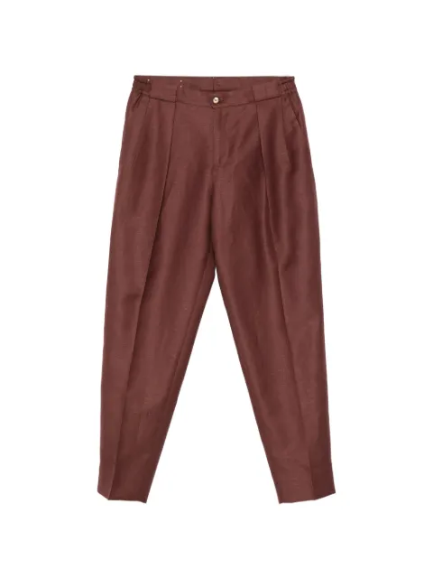 Briglia 1949 pleated elasticated-waist trousers Red PORTOBELLOW300130