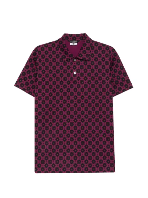 Comme des Garçons Homme Plus geometric-pattern polo shirt Purple PQT017