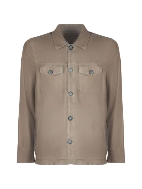 VOLFAGLI Urano button-front suede shirt jacket Neutrals URANOQGLACE