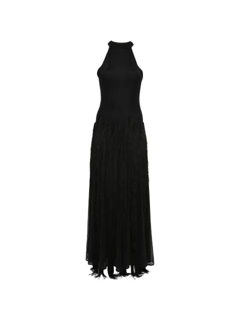 Bless tassel crocheted maxi dress Black BOSQUEBLK