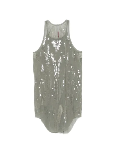 Rick Owens Lilies sequi- embellished top Green LI01F7101TUSM21