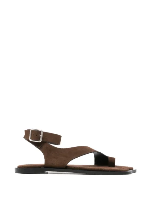 ALOHAS buckle-fastening asymmetric sandals Brown S10122701