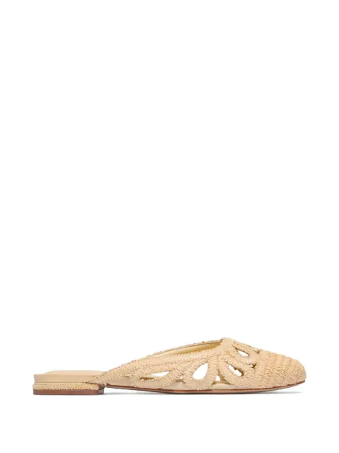 Bernardo Cappadocia raffia cut-out mules Neutrals CAPPADOCIA