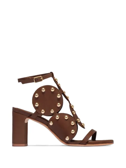 Bernardo New Moon studded heeled sandals Brown NEWMOON75STUD