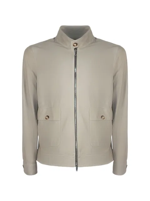 VOLFAGLI Plutone high-collar suede jacket Neutrals PLUTONEQARTICO