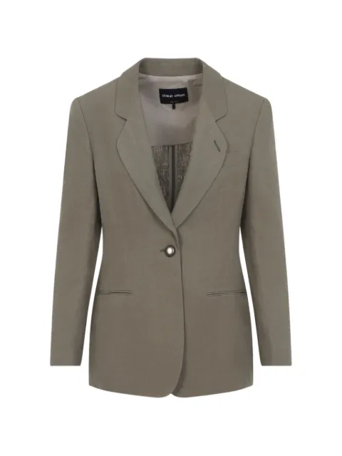 Giorgio Armani single-button linen jacket Neutrals GW002824TE11126