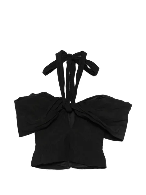 Magda Butrym knotted V-neck top Black 182526